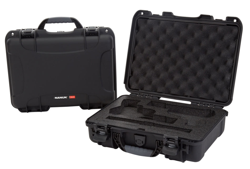 Nanuk 910CLASG1 910 Black Polymer 2-Up Gun Case with Closed-Cell Foam