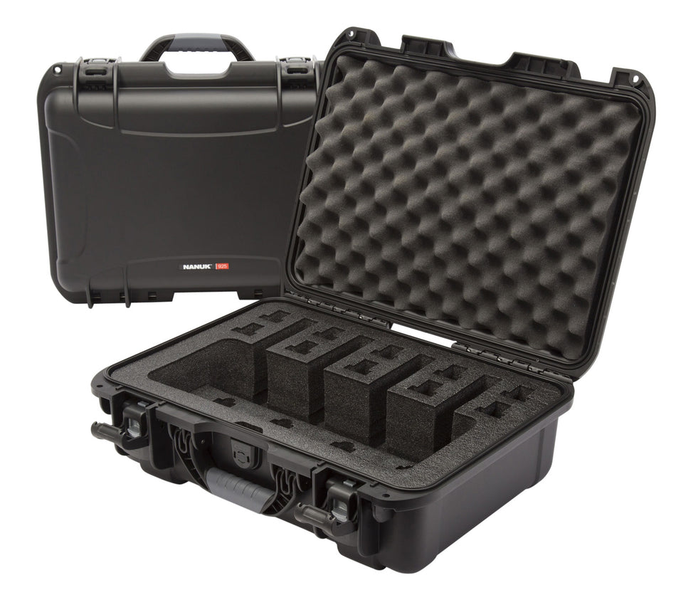 Nanuk 9254UP1 925 Black Resin 4-Pistol Hard Case with Foam 17" x 11.80" x 6.40" Interior