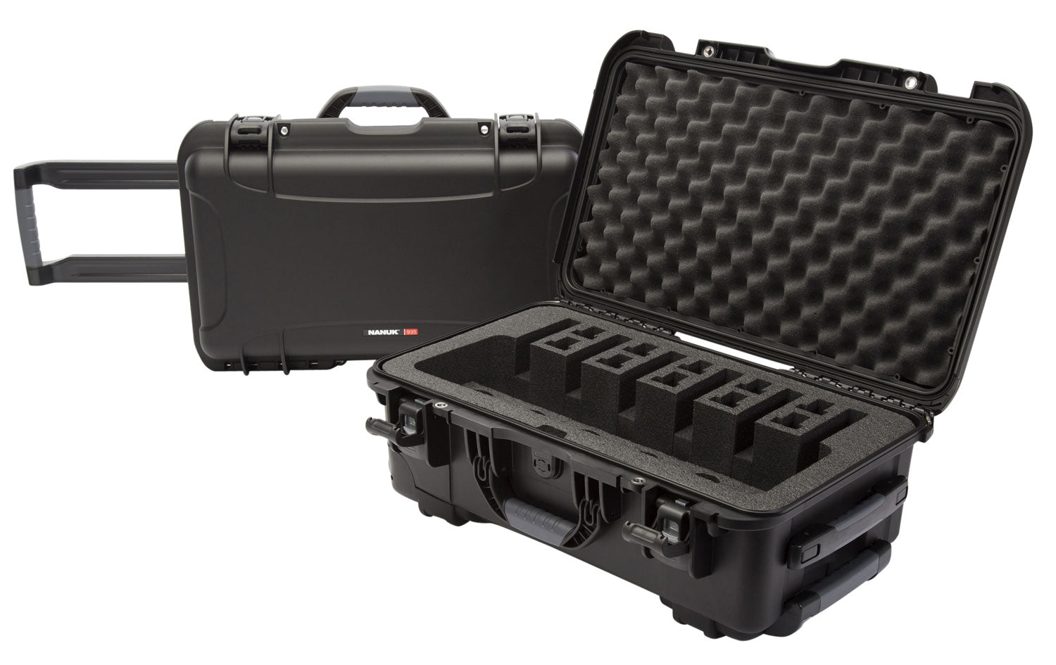 Nanuk 9356UP1 935 Black Polymer Six-Handgun Hard Case with Closed-Cell Foam
