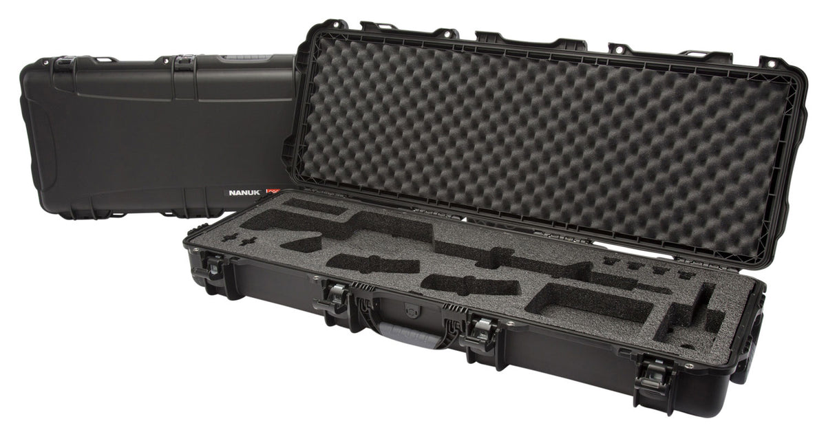 Nanuk 990AR01 990 Black Polymer AR-15 Rifle Hard Case with Foam and Wheels