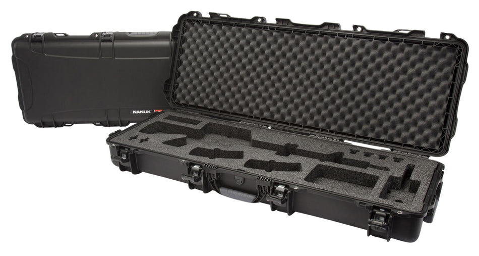 Nanuk 990AR01 990 Black Polymer AR-15 Rifle Hard Case with Foam and Wheels