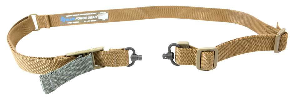 Blue Force Gear Vickers 221 Sling Coyote Tan Cordura Unpadded 1-2 Point AR Platform RED Swivel