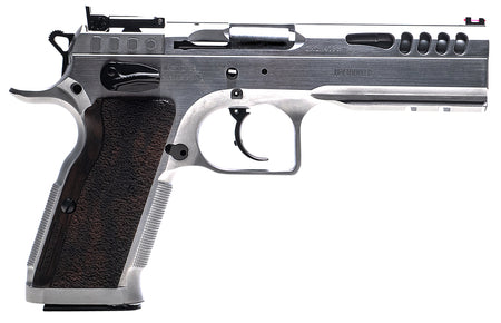 Tanfoglio IFG Defiant Stock Master 9mm Luger 17+1, 4.75in Hard Chrome Steel Barrel & Wood Grip