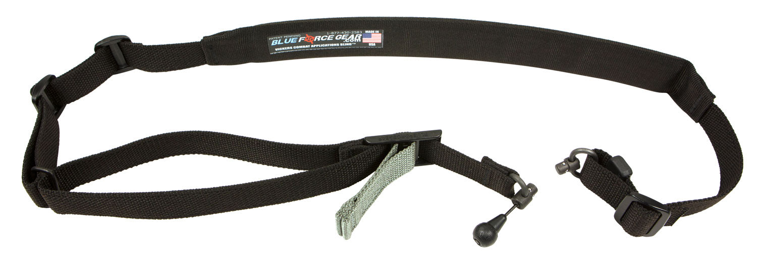Blue Force Gear Vickers 221 Sling Black Cordura Padded 1-2 Point AR Platform RED Swivel