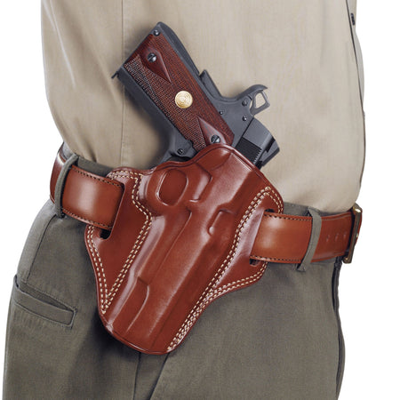 Galco CM800 Combat Master Right Hand OWB Holster - Tan Leather, 1.75" Belt, Glock 43/43X/Springfield Hellcat