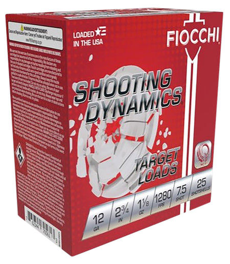 Fiocchi 12 Gauge Shotgun Shells Shooting Dynamics #8 1-1/8 oz 2.75 in