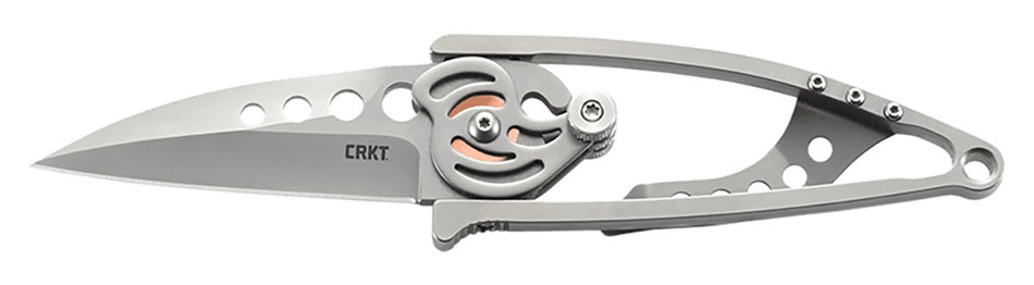 CRKT Snap Lock 5102N 2.55" Folding Plain Drop Point Bead Blasted 420J2 Stainless Blade, SS Handle with Money Clip