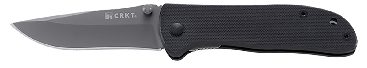 CRKT Drifter 6450K 2.88" Folding Plain Gray TiCN 8Cr14MoV Stainless Steel Blade, Black G10 Handle and Pocket Clip