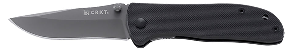 CRKT Drifter 6450K 2.88" Folding Plain Gray TiCN 8Cr14MoV Stainless Steel Blade, Black G10 Handle and Pocket Clip