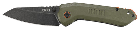 CRKT Overland 6280 3" Folding Plain Sheepsfoot Stonewashed 8Cr13MoV Stainless Blade, Green G10 SS Handle and Pocket Clip