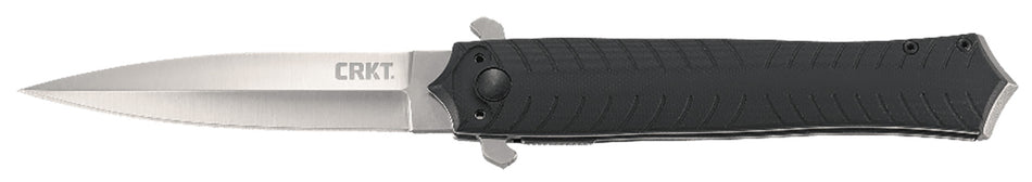 CRKT Xolotl 2265 3.64" Folding Plain Spear Point Satin 4116 Stainless Blade, Black G10 Handle and Pocket Clip