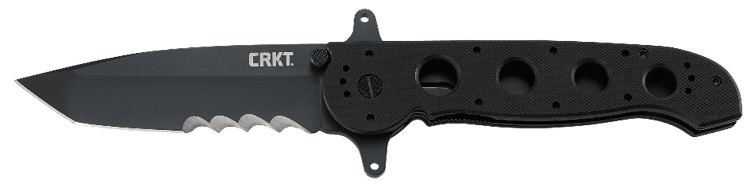 CRKT M16 14SFG M1614SFG 3.99" Folding Veff Serrated Tanto Black Teflon 4116 SS Blade, Black G10 Handle Includes Pocket Clip