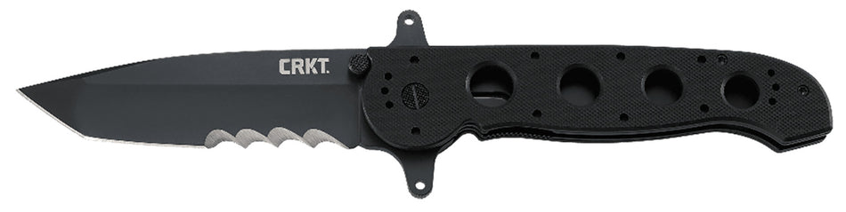 CRKT M16 14SFG M1614SFG 3.99" Folding Veff Serrated Tanto Black Teflon 4116 SS Blade, Black G10 Handle Includes Pocket Clip