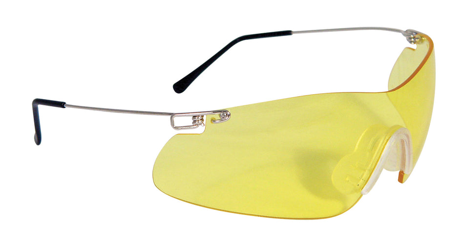 Radians CP5740CS Clay Pro Adult Shooting Glasses Frameless Amber Lens Silver Frame