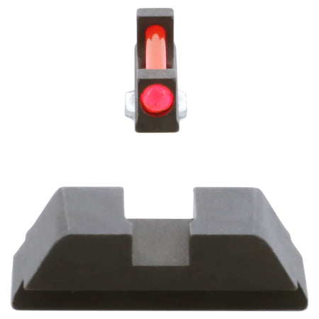 AmeriGlo GFT113 Range Series Iron Sight Set for Glock Red Fiber Optic Front and Black Rear Sight