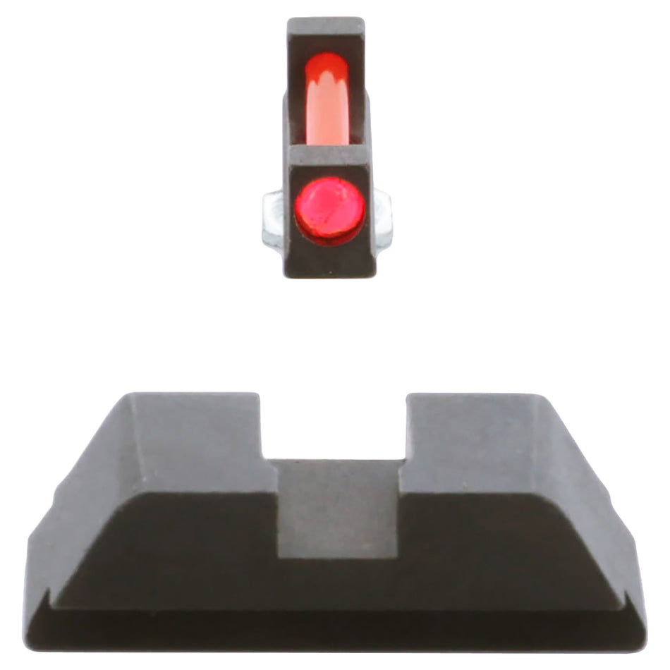 AmeriGlo GFT113 Range Series Iron Sight Set for Glock Red Fiber Optic Front and Black Rear Sight