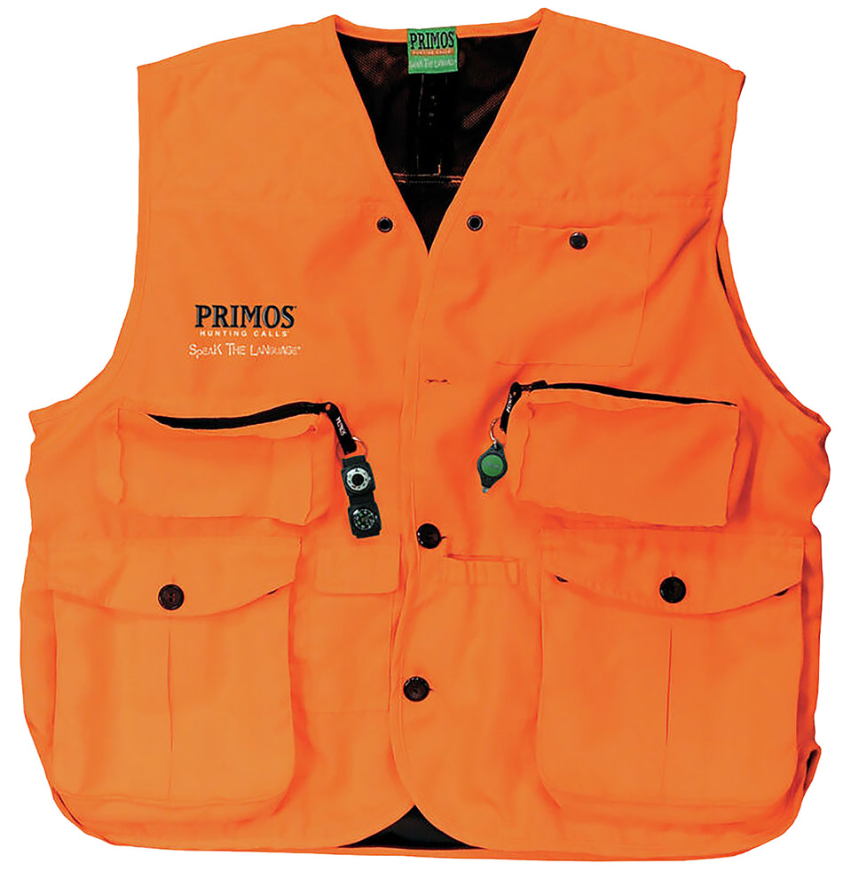 Primos GunHunter's Vest Size Large Blaze Orange LED Light and Compass