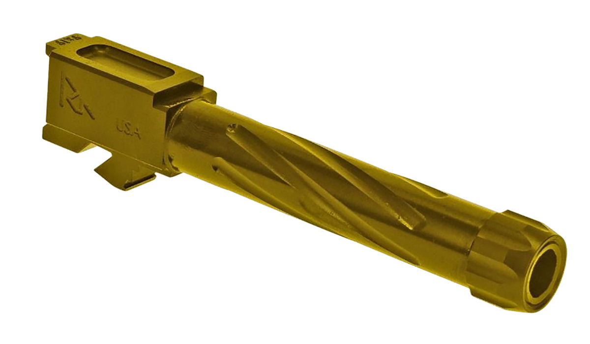 Rival Arms Precision V1 Threaded Drop-In Barrel 9mm Luger 4.49" Gold PVD Stainless Steel Glock 17 Gen3-4