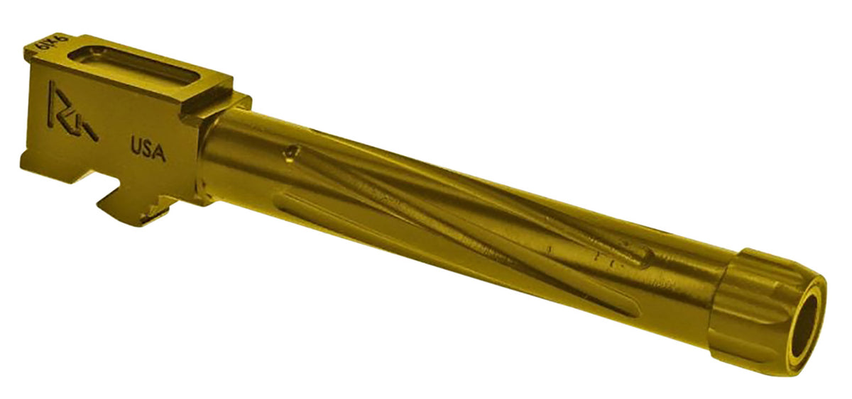 Rival Arms Precision V1 Threaded Drop-In Barrel 9mm Luger 4.49" Gold PVD Stainless Steel Glock 17 Gen5