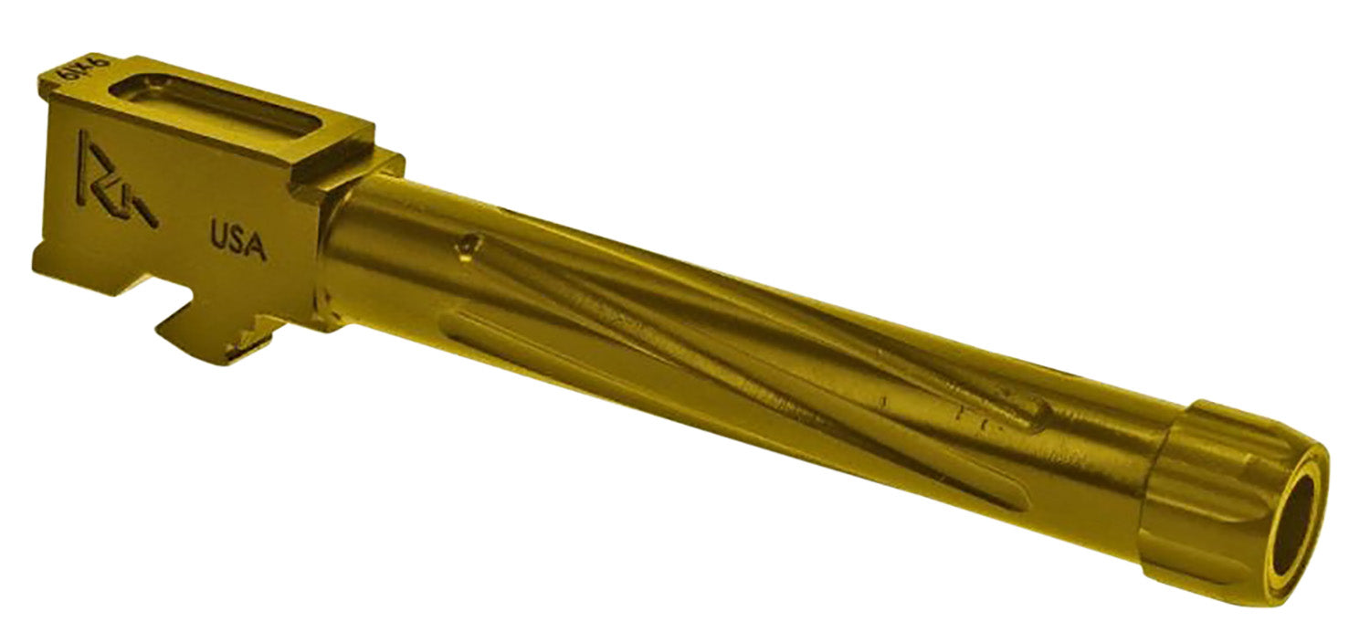 Rival Arms Precision V1 Threaded Drop-In Barrel 9mm Luger 4.49" Gold PVD Stainless Steel Glock 17 Gen5