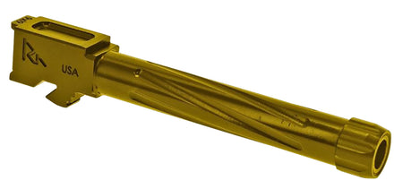 Rival Arms Precision V1 Threaded Drop-In Barrel 9mm Luger 4.49" Gold PVD Stainless Steel Glock 17 Gen5