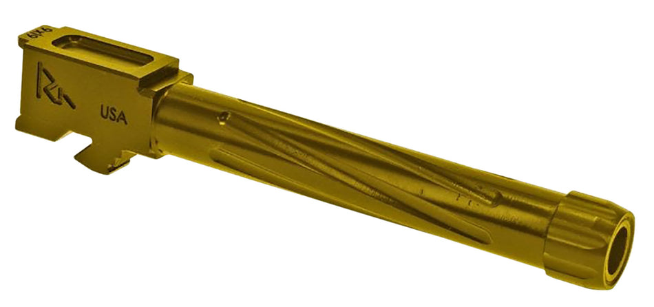 Rival Arms Precision V1 Threaded Drop-In Barrel 9mm Luger 4.49" Gold PVD Stainless Steel Glock 17 Gen5