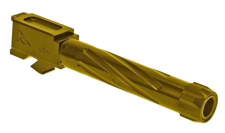 Rival Arms Precision V1 Threaded Drop-In Barrel 9mm Luger 4.02" Gold PVD Stainless Steel Glock 19 Gen3-4