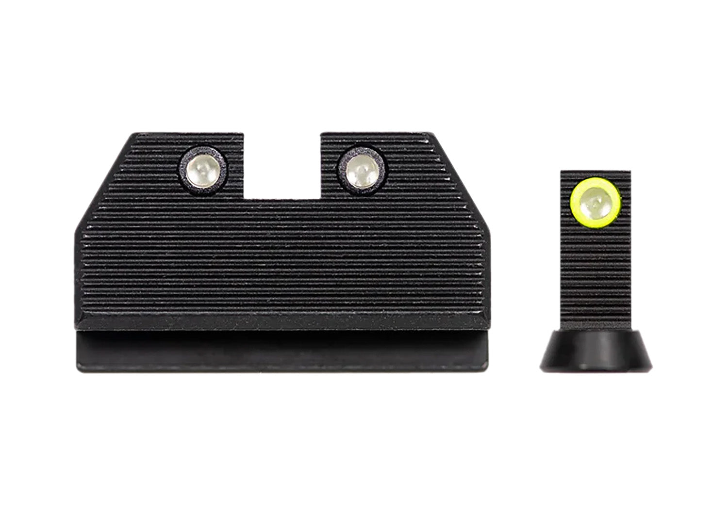 Night Fision Optics Ready Stealth Tritium Night Sights for CZ P-10C/F/S – Yellow Outline Front & Black Outline Rear
