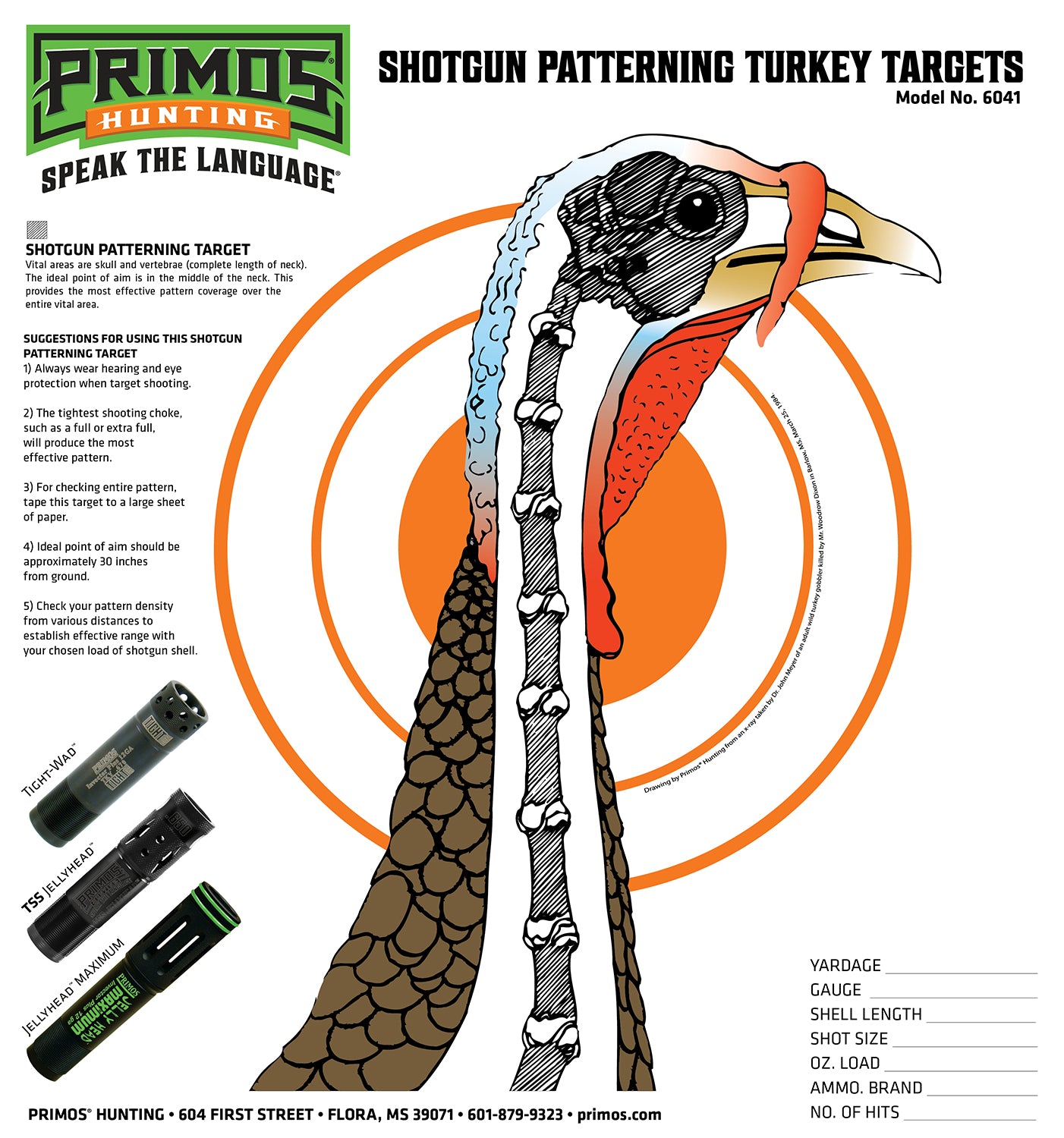 Primos Turkey Patterning Hanging Paper Targets for Shotgun 10.75"x11.5" Multi-Color 12-Pack