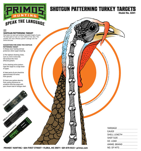 Primos Turkey Patterning Hanging Paper Targets for Shotgun 10.75"x11.5" Multi-Color 12-Pack