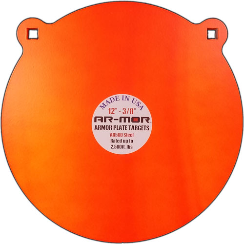 AR-MOR 12 Inch Orange Round AR500 Steel Gong Target 3/8" Thick