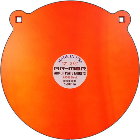 AR-MOR 12 Inch Orange Round AR500 Steel Gong Target 3/8" Thick