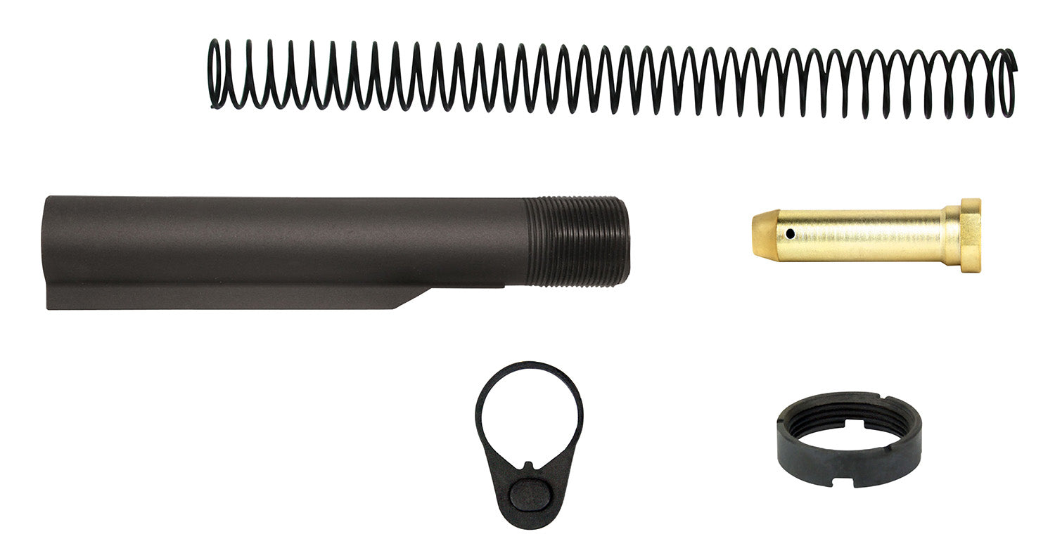 TacFire AR-15 Mil-Spec Buffer Tube Kit with Buffer and Spring Black
