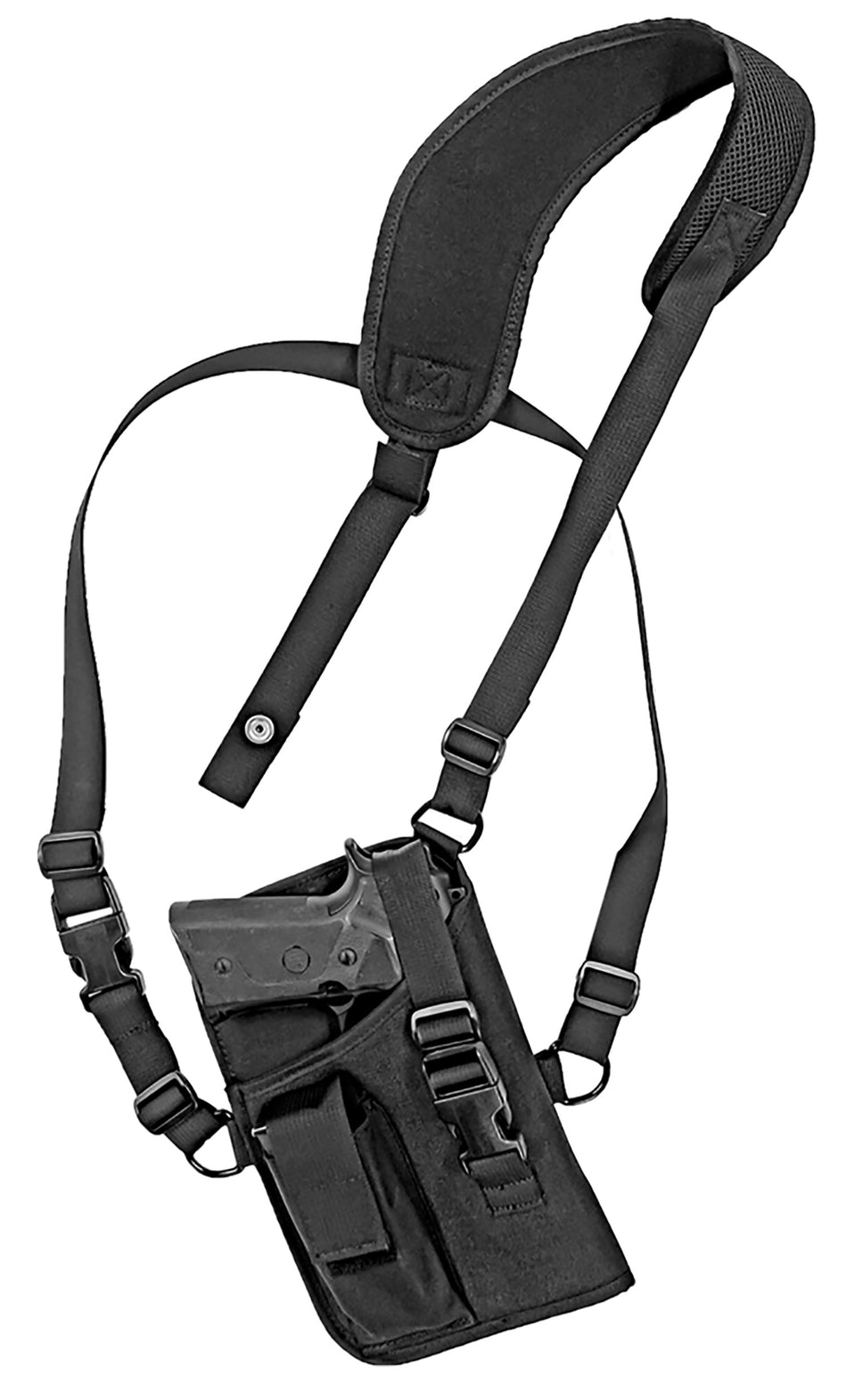 GrovTec US GTHL15105R Ergonomic Trail Pack Shoulder Holster Black Nylon for Large Semi-Auto 4.50-5" Barrel RH