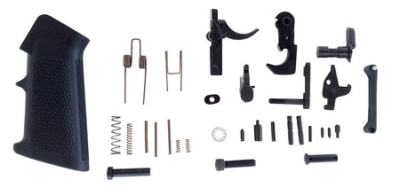 LBE Unlimited AR-15 Complete Lower Parts Kit Including A2 Pistol Grip and Trigger Guard, Black