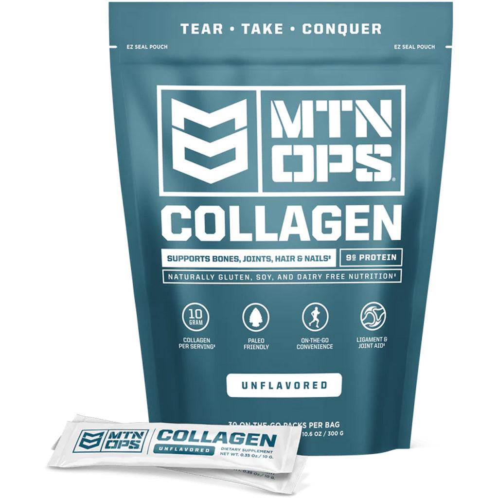 MTN OPS Unflavored Collagen Protein Trail Packs 30 ct