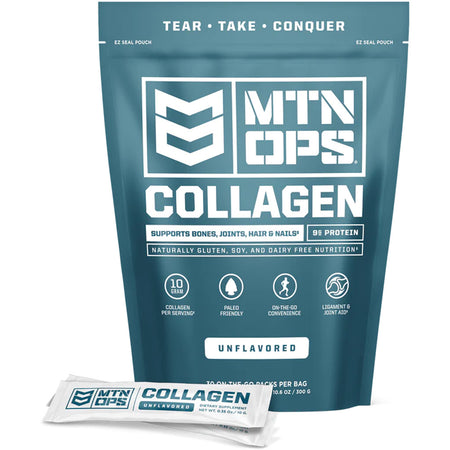 MTN OPS Unflavored Collagen Protein Trail Packs 30 ct