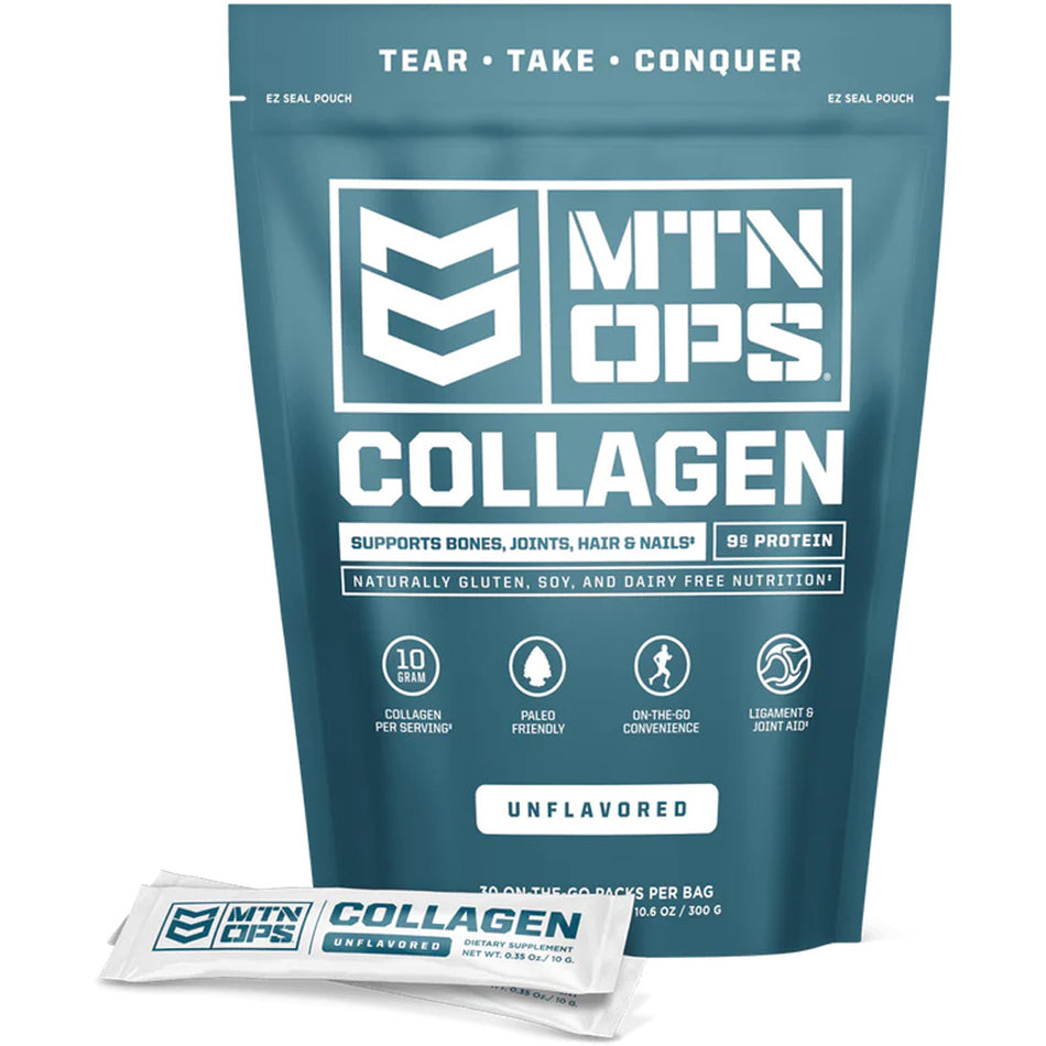 MTN OPS Unflavored Collagen Protein Trail Packs 30 ct