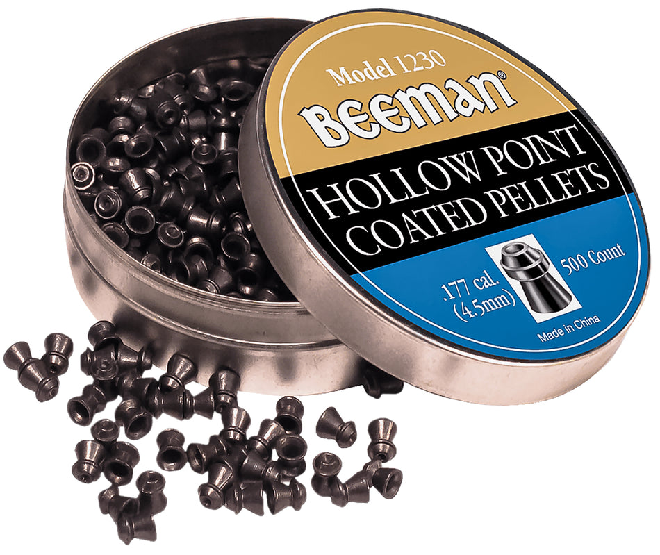Beeman .177 Cal Copper-Coated Hollow Point Pellets Hunting 500-Count Tin