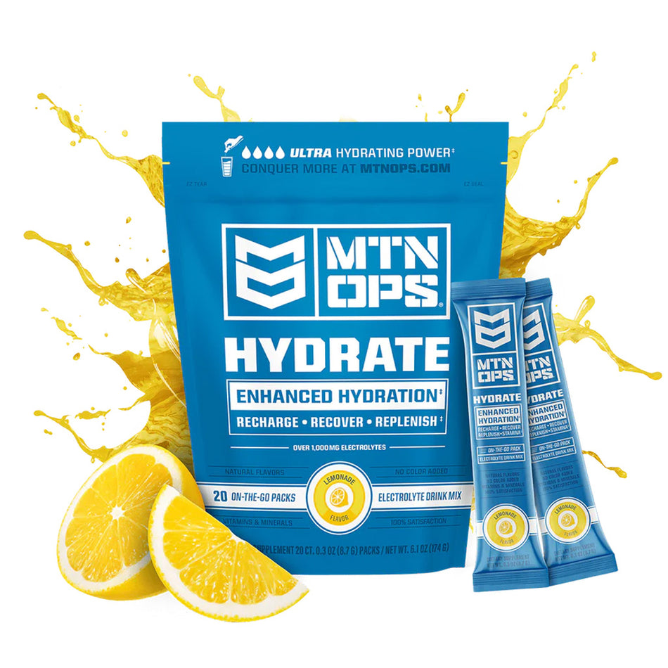 MTN OPS Hydrate Lemonade Flavor Trail Pack 20 Servings