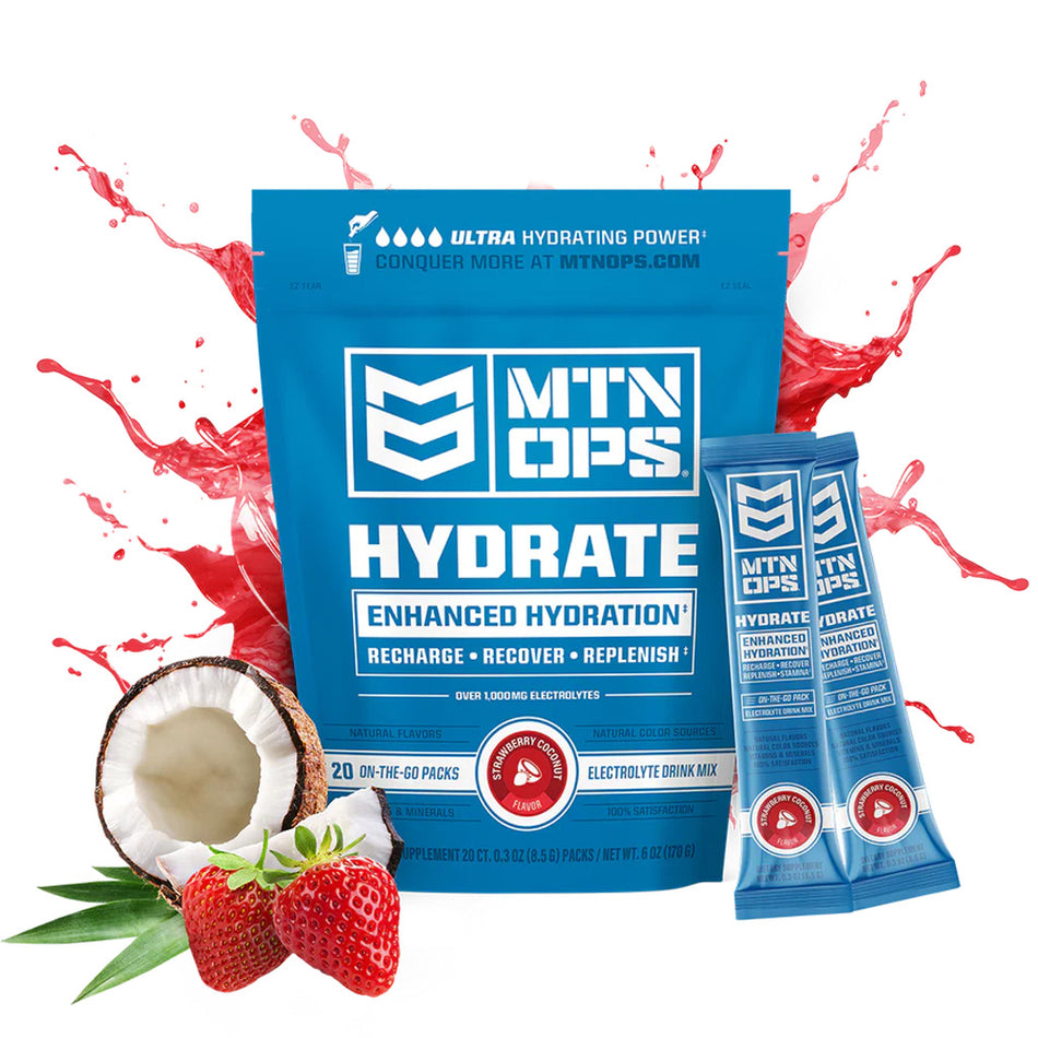 MTN OPS Hydrate Strawberry Coconut Flavor Trail Pack 20 Servings