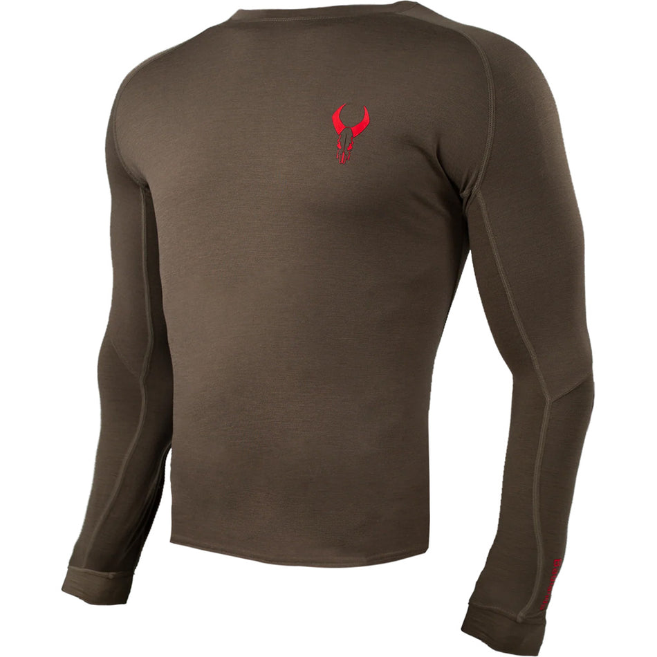 Badlands Pecora Merino Wool Crew Base Layer MUD Size Small