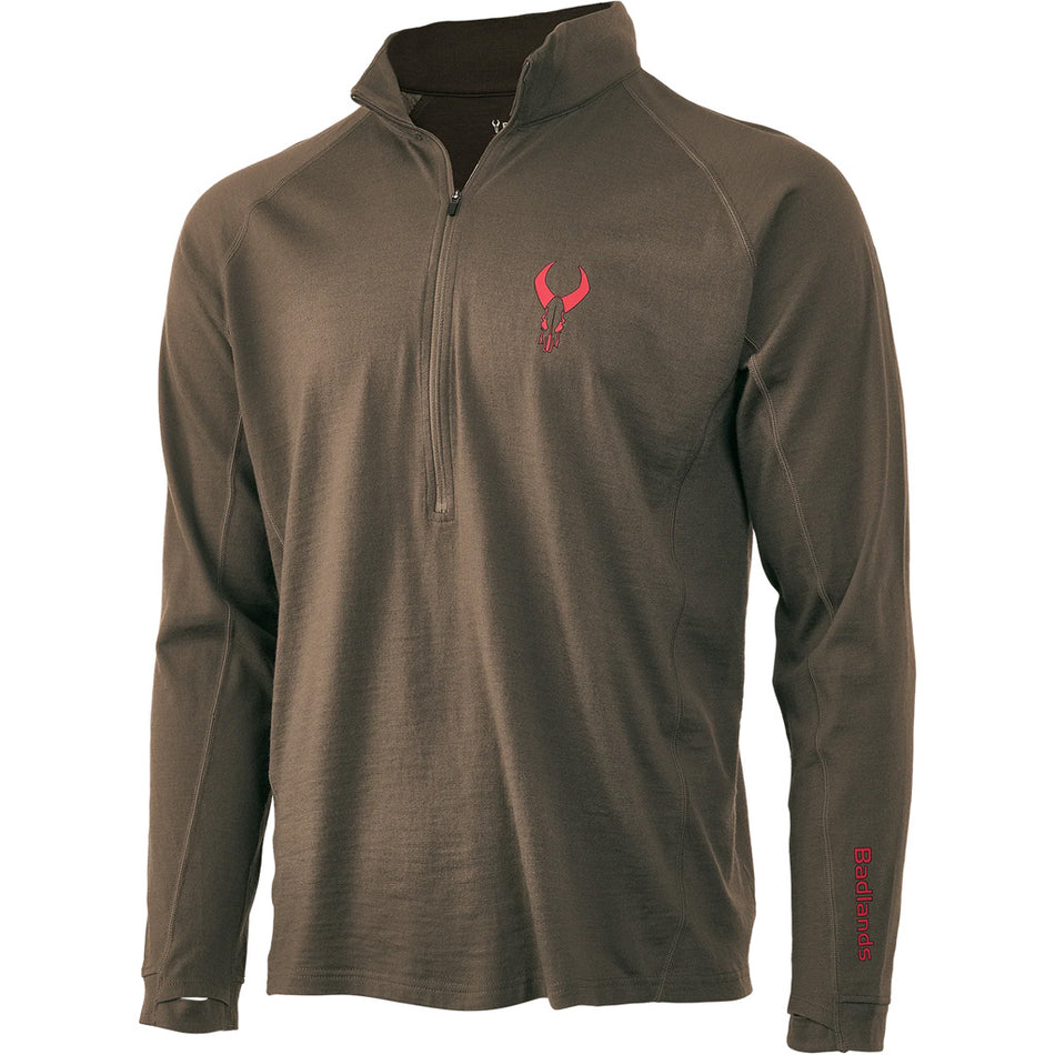 Badlands Pecora DuraSpun Merino Quarter-Zip Layer MUD Medium