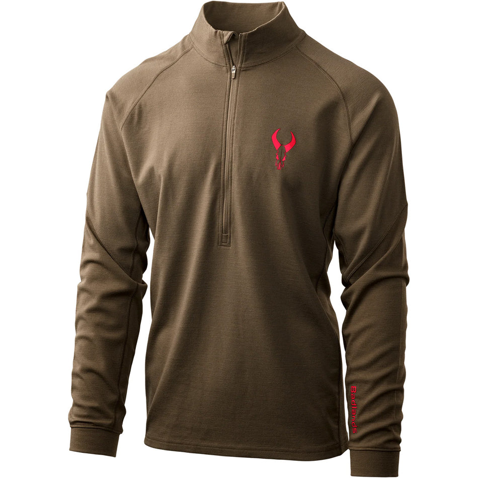 Badlands Pecora Heavyweight Merino Quarter-Zip Hunting Top - Medium, Mud