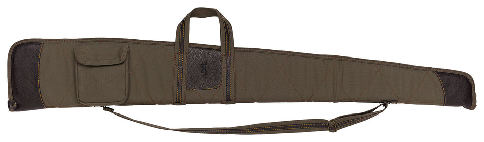 Browning Laredo Shotgun Case Olive w/ Brown Embossed Leather Accents Canvas 1415048452