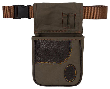 Browning Laredo Olive Canvas Leather Shotshell Pouch Belt Mount with Shell Loops