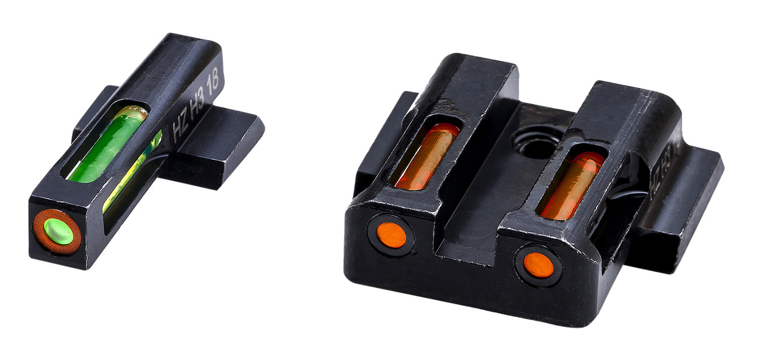 HiViz MPSN621 LiteWave H3 Tritium Sight Set for S&W Shield/Shield Plus/M2.0 - Orange Outline Front & Orange Rear