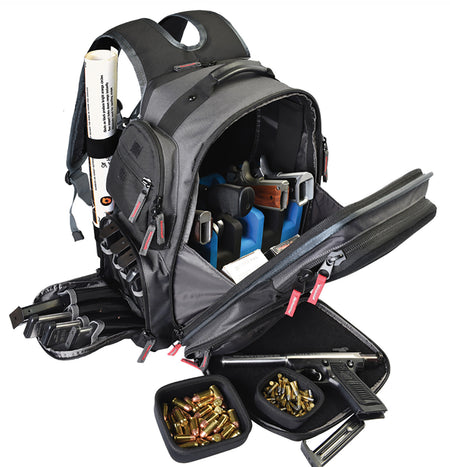 GPS Bags Executive Gray Backpack with Visual ID System Holds 5 Handguns