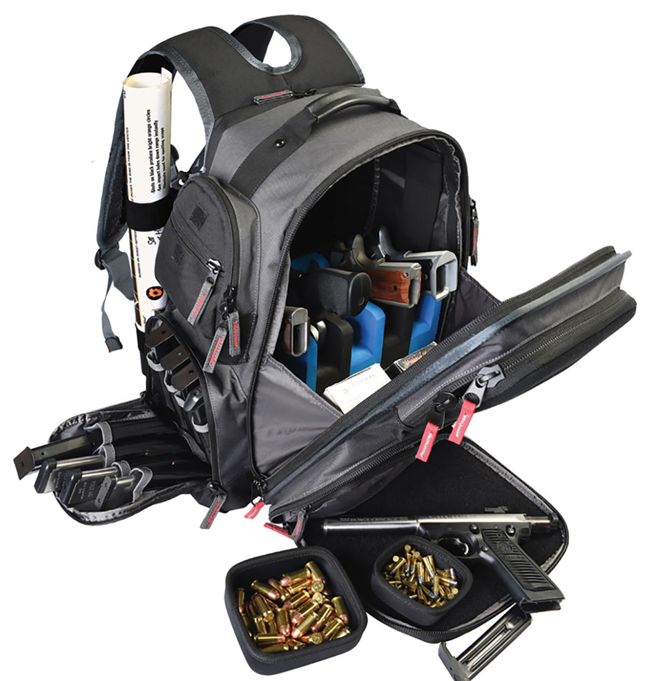 GPS Bags Executive Gray Backpack with Visual ID System Holds 5 Handguns