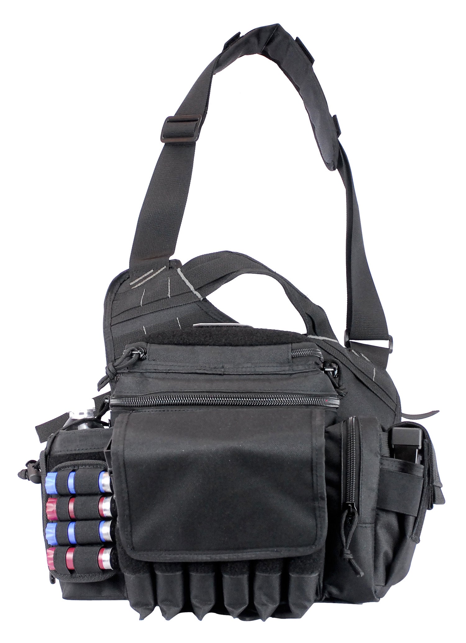 GPS 1180RDPB Rapid Deployment Black Sling Pack with AR Mag Pouches and Removable Handgun Holster